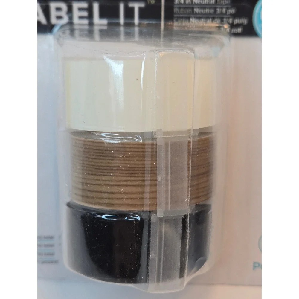 We R Memory Keepers Label It 3/4in Neutral Tape Refills 3pk Cream Tan Black NEW